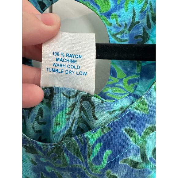 Island Beach Lifestyle Apparel Women's sz XL Tie Dye Blue Beach Shift Dress - Picture 8 of 10